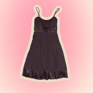 Black Babydoll Y2K Satin Tie Mini dress